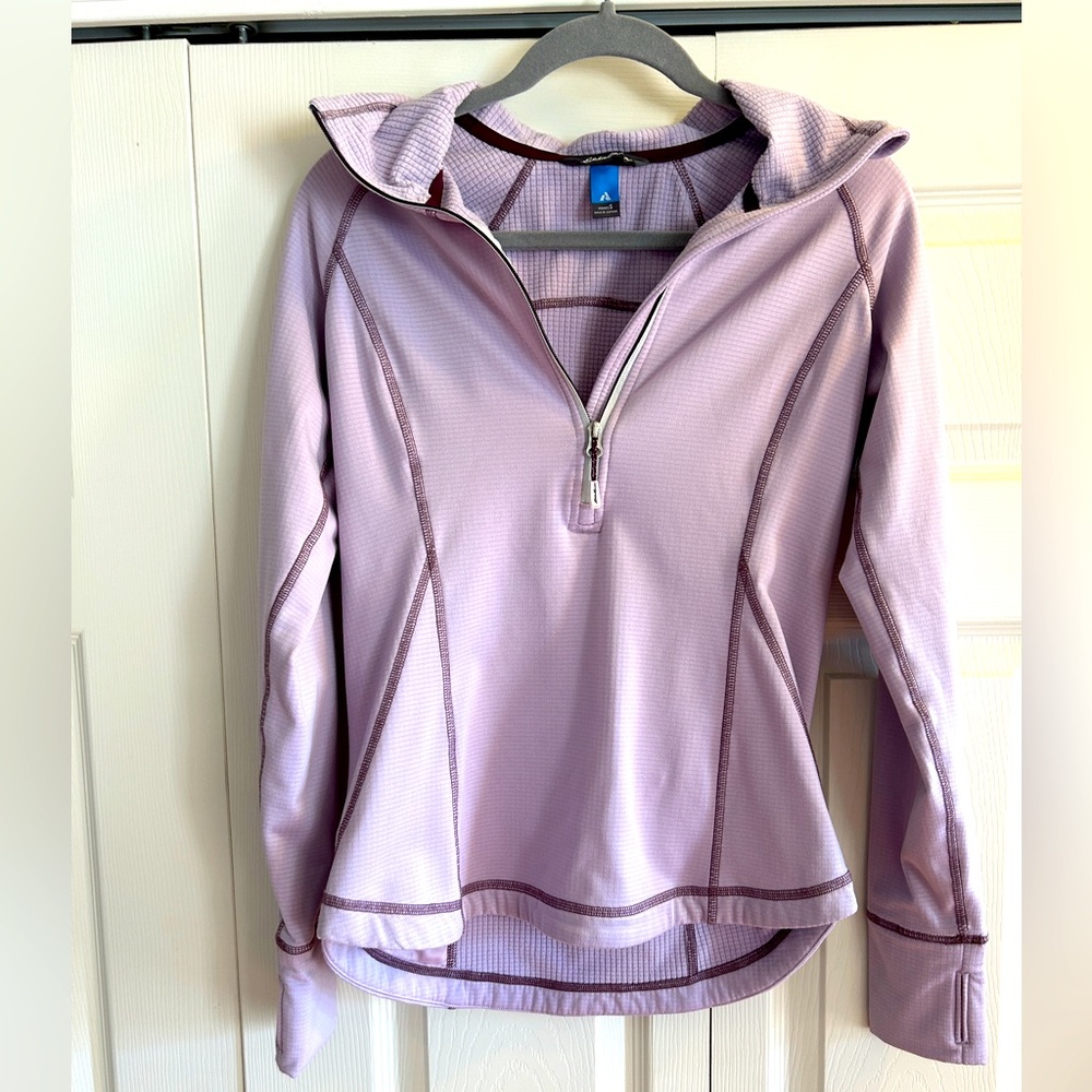 Eddie Bauer First Ascent Sweatshirt Women's Small Purple Long Sleeve Quarter Zip